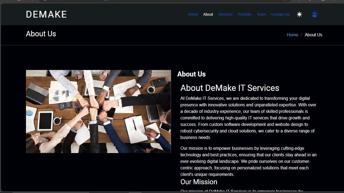 Portfolio image 1: About DeMake IT Services